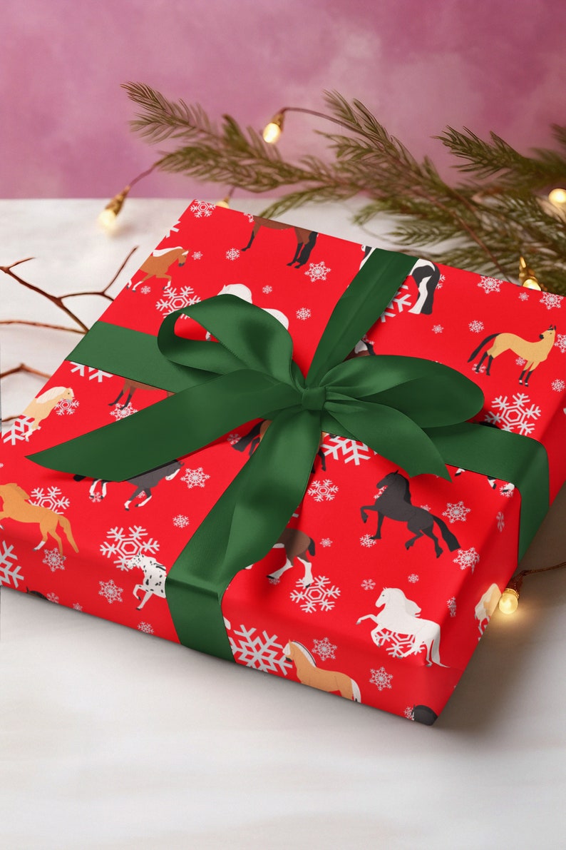 Horse Lovers Christmas Wrapping Paper Horse Wrapping Paper Merry Horse
