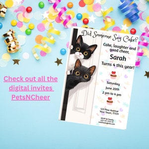 EDITABLE Kitty Party Invite Template, Purrfect Instant Download, Printable Kitten Party Invite image 6