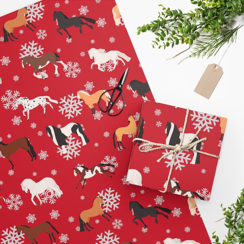 Horse Lovers Christmas Wrapping Paper Horse Wrapping Paper Merry Horse