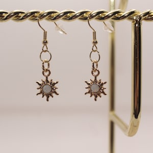 opal sun dangle earrings