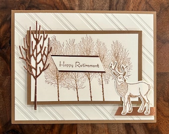 Retirement Card for Him - Personalized  Masculine Card for Outdoor Hunting Nature Lover –  Blank Inside, 3D Handmade
