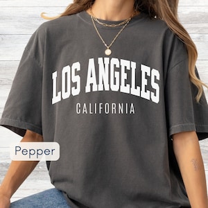 Los Angeles T-Shirt, West Coast Comfort Colors Unisex Shirt, Vintage LA College Style Tee, Oversized Tshirt, Retro Los Angeles California
