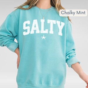 Salty Comfort Colors Sweatshirt | Vintage Coastal Crewneck