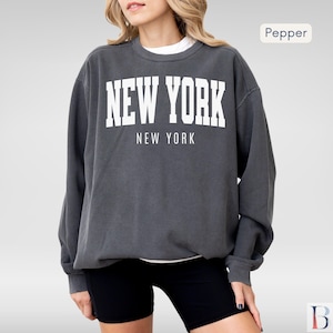New York Sweatshirt | Vintage NYC Sweatshirt | Preppy New York Pullover | Classic College Style | Comfort Colors Garment-Dyed