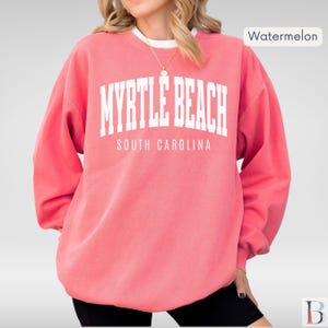 Myrtle Beach Sweatshirt | South Carolina Comfort Colors Crewneck | Perfect for Beach Lovers, Travelers, or Coastal Style Fans