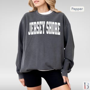 Jersey Short Sweatshirt | Bold New Jersey Sweater | Shore Town Beach Gift | Summer Travel Crewneck for Jersey Shore Lovers | Comfort Colors