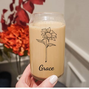 Personalized Sunflower Cup, Gift for Her, Floral Drinkware, Unique Can Cup, Sunflower Lover, Birthday Gift, Friendship Gift, Gift for Mom