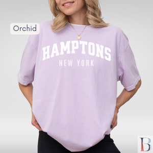 Hamptons T-shirt, East End Comfort Colors Unisex Shirt, Vintage College Style Tee, Oversized Summer Beach Shirt, Hamptons New York Boho Chic