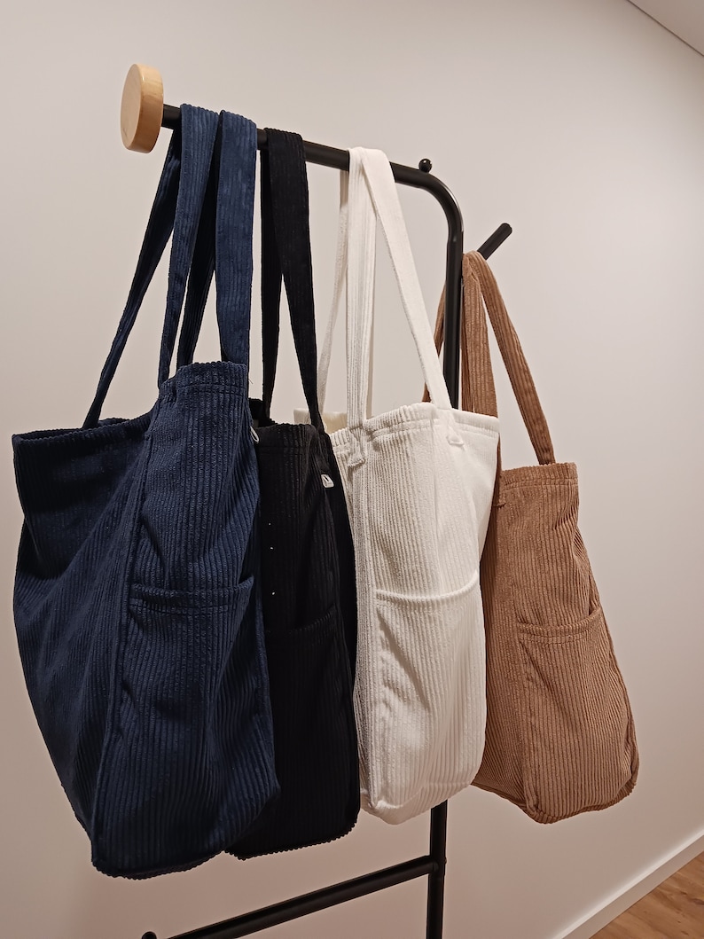 Maxi Corduroy Bag with 2 external pockets 画像 8