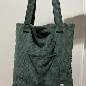 Cord Tasche mit Reißverschluss / Frauen Cord Tasche mit Tasche / Computer und Schultasche Bild 8
