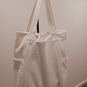 Maxi sac en velours côtelé avec 2 poches extérieures image 6