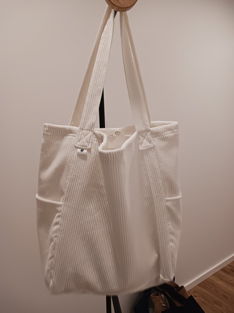 Maxi Corduroy Bag with 2 external pockets image 6