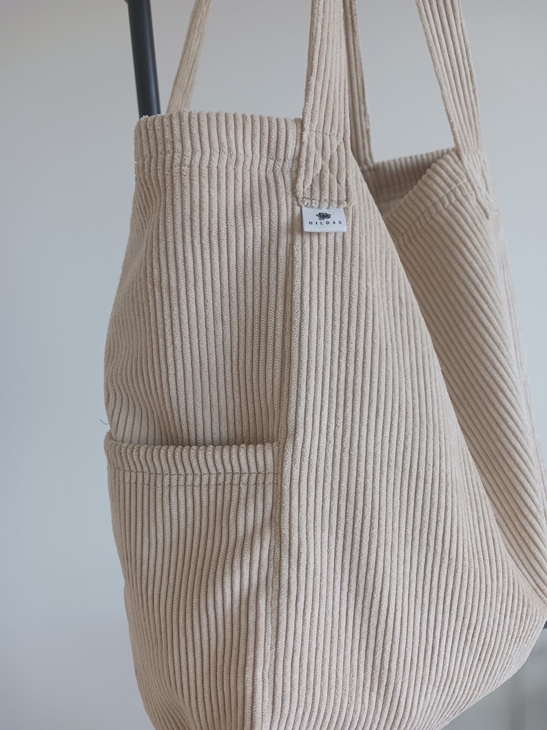 Maxi Corduroy Bag with 2 external pockets 画像 3
