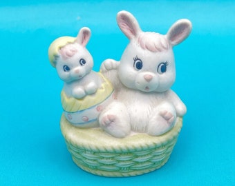 ヴィンテージ磁器製ウサギの置物/ヴィンテージミニチュアウサギの置物