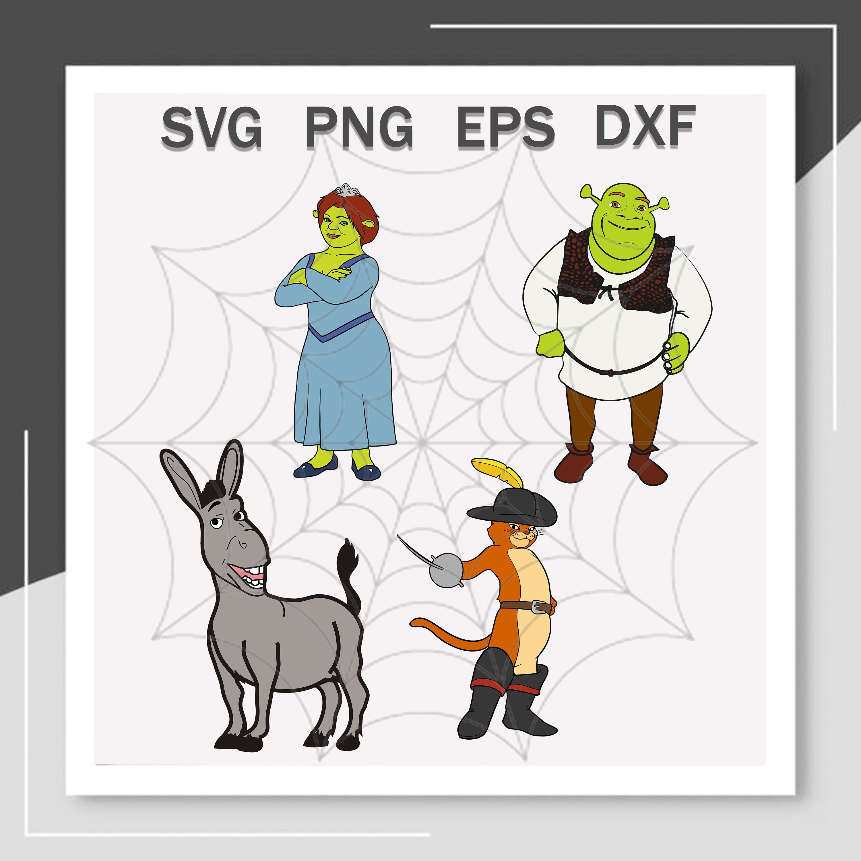 Shrek SVG, Donkey from Shrek SVG, Shrek and Fiona svg png