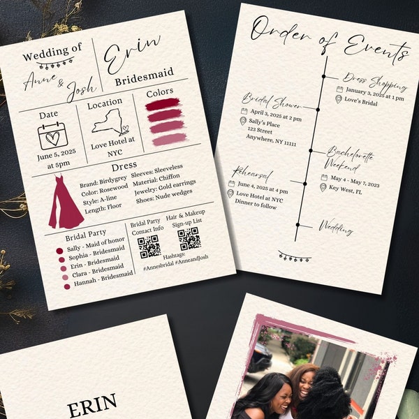 Bridal Card Information Etsy