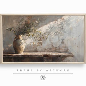 Olive Tree Still Life: Vintage Farmhouse Art for Samsung Frame TV (Digital Download)