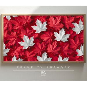 Frame Tv Art Canada Day Feier Rote und Weiße Ahornblätter | Kanada-Stolz | 1.Juli (3840x2160)