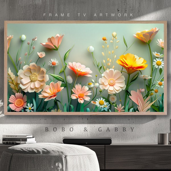 Samsung Frame Tv 3D Spring Flowers, Pastel Colors, Spring Wildflowers (3840x2160)