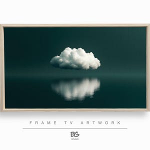 Green Cloud Samsung Frame TV Modern Art (Digital Download)