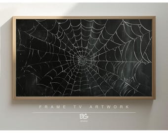Spooky Spiderweb Halloween Frame TV Art: Dark Moody Fall Decor (Digital Download)