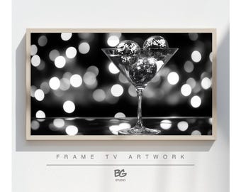 Disco Ball Martini Glass Frame TV Art: New Year's Eve (Digital Download)