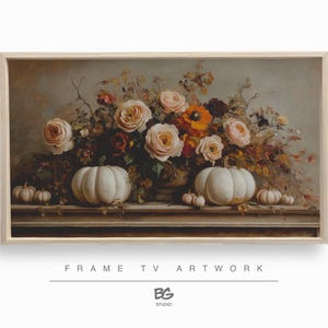 Arte floral de calabaza otoñal para Samsung Frame TV (descarga digital)