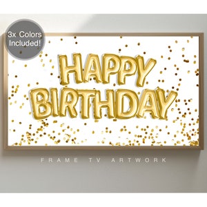 Alles Gute zum Geburtstag Rahmen TV-Kunst | Samsung Frame TV-Kunst | Alles Gute zum Geburtstag 3x Farben| Samsung Frame Birthday Gold, Blau, Rosa (3840x2160)