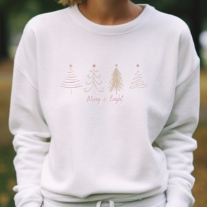 Sudadera de Navidad de moda suéter alegre y brillante cómodo suéter de árbol de Navidad lindos regalos navideños para su suéter de vacaciones de invierno acogedor
