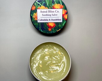 Organic Soothing Salve: Calendula & Dandelion, Itch Relief