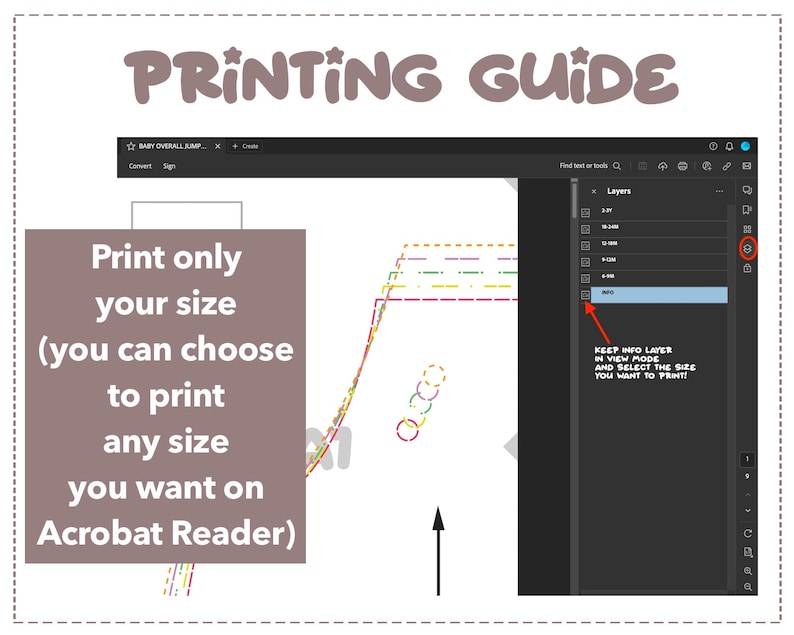 Baby Overall Jumpsuit sewing pattern printing guide.