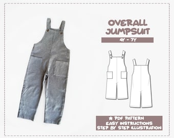Toddler Boy Pocket Overall Jumpsuit Sewing Pattern