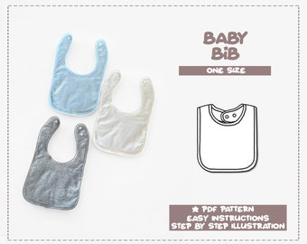 Baby Bib Sewing Pattern Baby Accessories PDF Pattern Toddler Bib Sewing Pattern Waterproof Bib Pattern Easy Bib Sewing Pattern