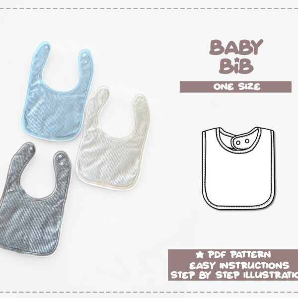 Baby Bib Sewing Pattern Baby Accessories PDF Pattern Toddler Bib Sewing Pattern Waterproof Bib Pattern Easy Bib Sewing Pattern