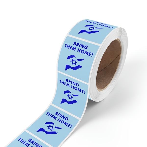 Bring Them Home! Stickers | Israel Stickers Label Roll | 50 100 or 250 Stickers per Roll | להביא אותם הביתה
