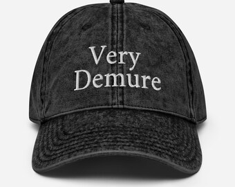 Very Demure - Judgementally Good Co - Vintage Baseball Hat - Unisex (Black, Charcoal Grey & Blue)