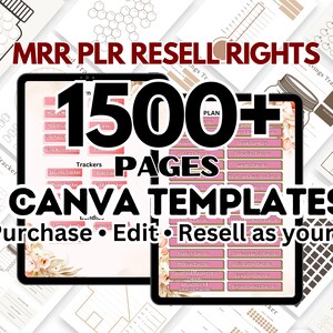 PLR Planner Bundle Digital Products for Resell Trackers Planners Journals Editable Canva Template Planner to resell PLR products PLR bundle