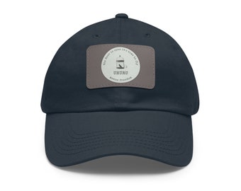 Dad Hat with Leather Patch (Rectangle) Uhuru Logo