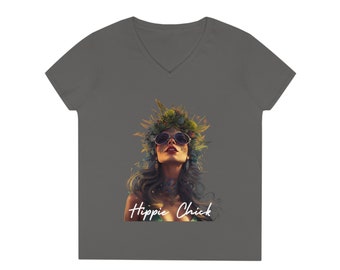 Ladies' V-Neck T-Shirt Hippie Chick