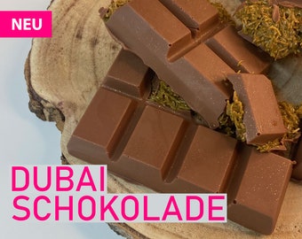 Dubai Schokoladenriegel - Handgemachte belgische Schokoladengeschenke - Personalisierte Schokolade - Geburtstagsschokolade Schokoladentafel