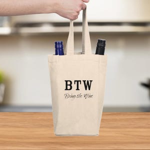 Double Wine Tote Bag - Perfect Gift for Wine Lovers, Beach Days, Housewarming, Picnics, and Celebrations, Bring the Wine, Wine Bottle