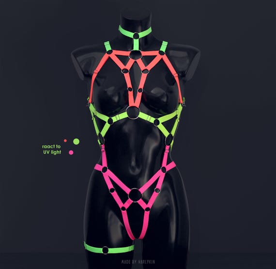 Neon Rave Outfit, UV Clothes, Festival Outfit, Dance Outfit, Rave Neon Costume, Festival Clothing, Harness Festival, EDM, Burning Man Outfit