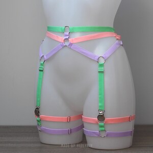 Rave belt and legs accessories for pink and orchid outfits