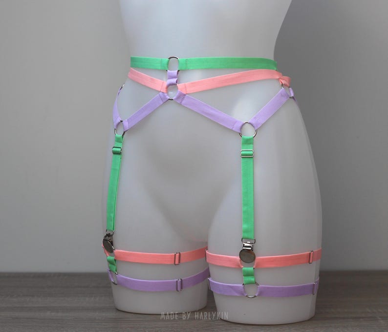 Rave belt and legs accessories for pink and orchid outfits