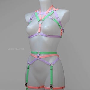 Pastel Harness Rave outfit for Burning Man Festival 2025