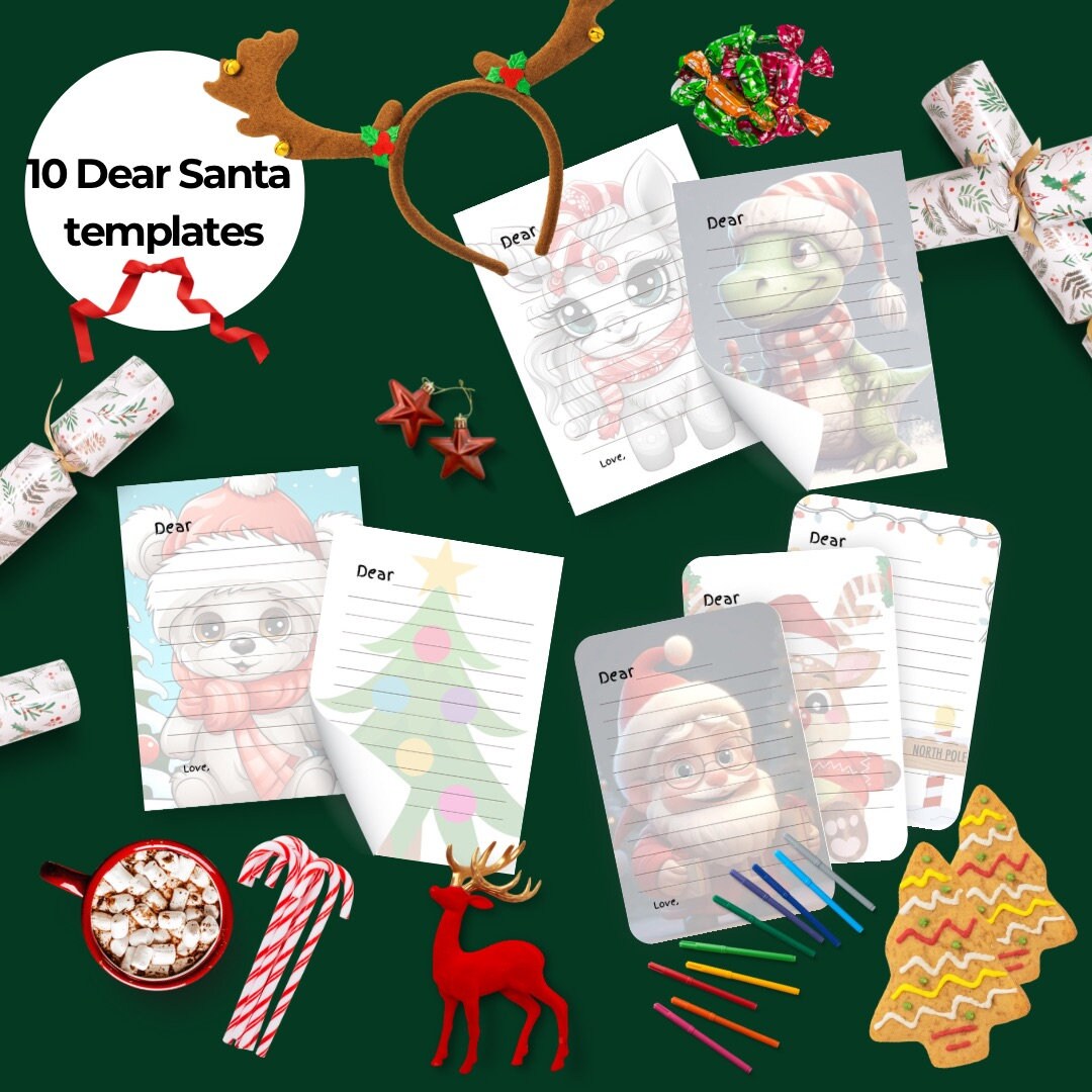 Chers modèles de lettres du Père Noël Lettre imprimable au Etsy France