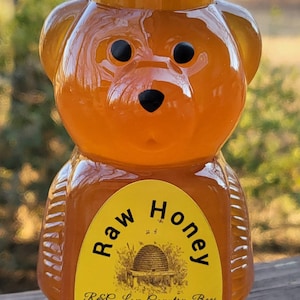 Raw local honey 8 oz honey bear