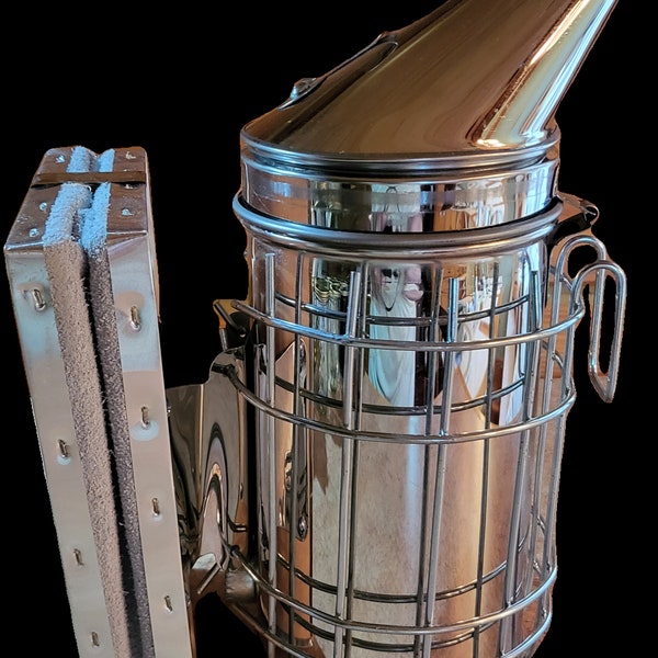 Stainless Steel Beekeeping Smoker with Heat Shield