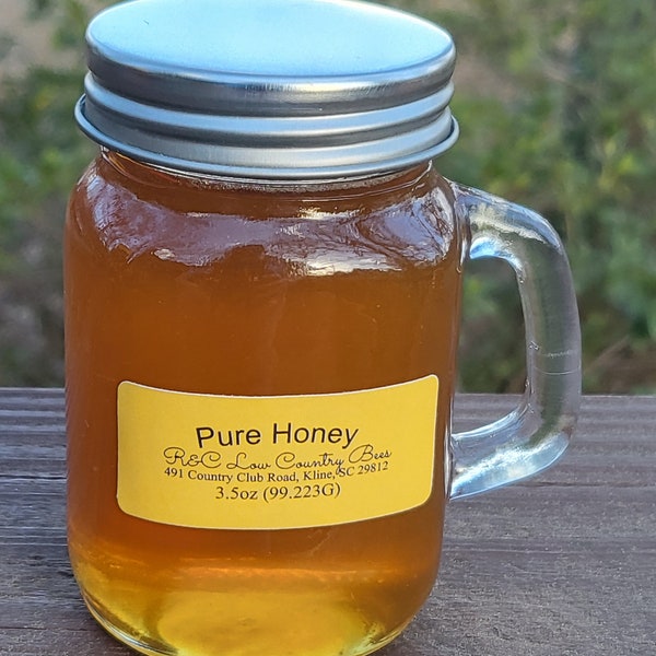 Local Raw Honey from South Carolina- 3.5 oz mason jar with handle