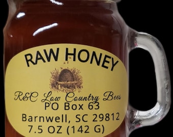 Miel cruda local de Carolina del Sur - 7.5 oz
